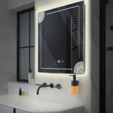LED Spiegel Quadratisch | Touch-Schalter | Anti-Beschlag-Funktion | Neutralweißes Licht - Reyze Seria Good Vibes Model 7